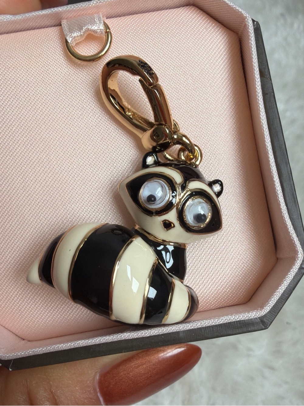 Juicy Couture Black and Cream Raccoon Charm for bracelet and necklace